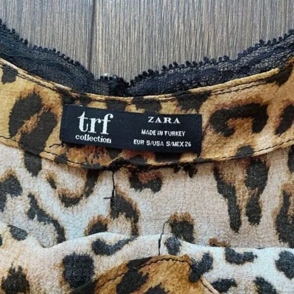 ZARA Leopard Print Lace Trimmed Cami - Picture 9 of 12